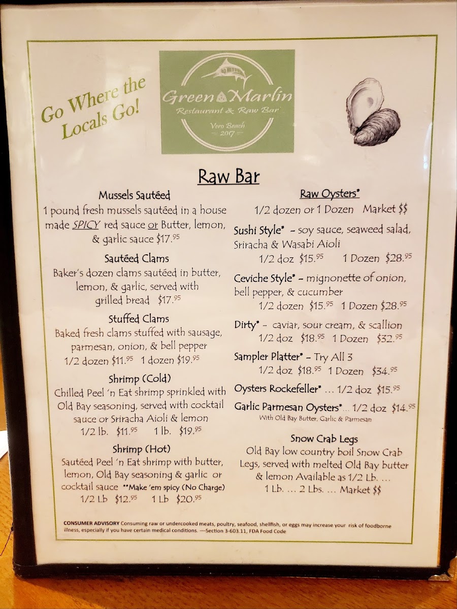 Green Marlin Menu - Image 4